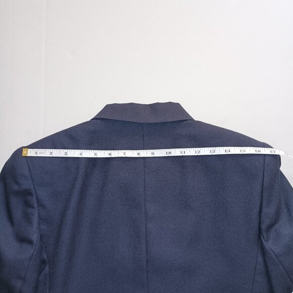 Giorgio Sant Angelo Navy Double Breasted Crop Boxy Wool Blazer Women’s Size 8 - Picture 10 of 15